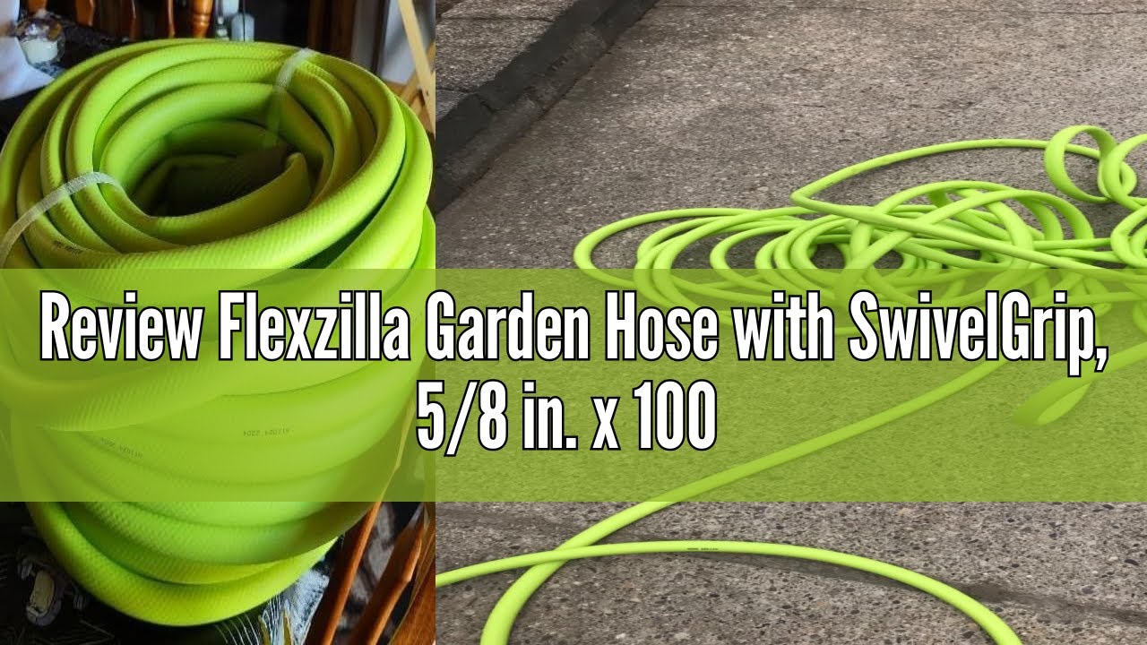 Review Flexzilla Garden Hose with SwivelGrip, 5/8 in. x 100 ft., Heavy Duty, Lightweight, Drinking W