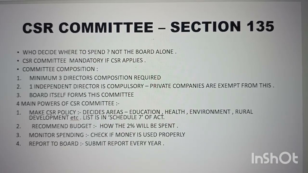 B.com / Company law / Ch - CSR and CSR committee 