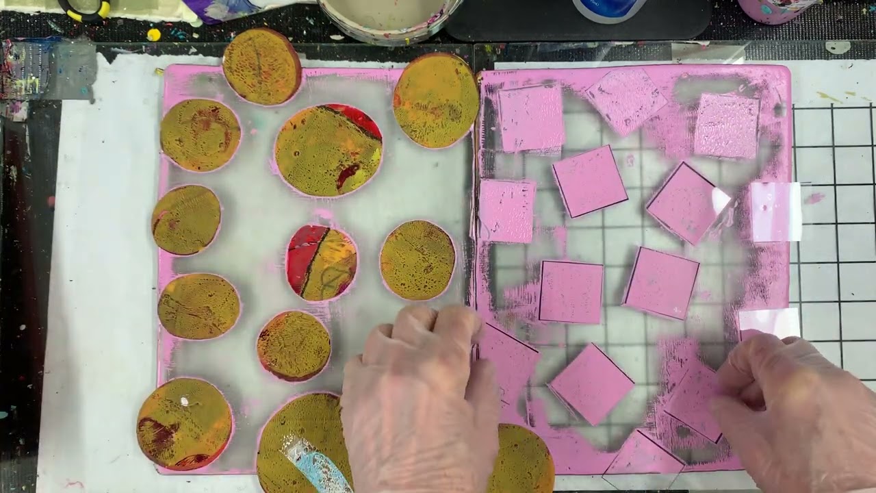 Printing on fabric with gelliplate DEMO