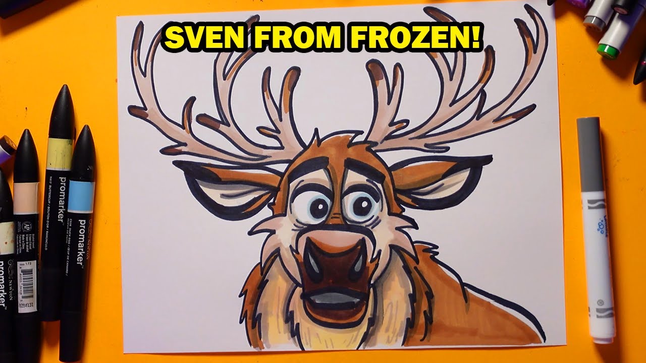 How to Draw Sven Reindeer from Frozen!