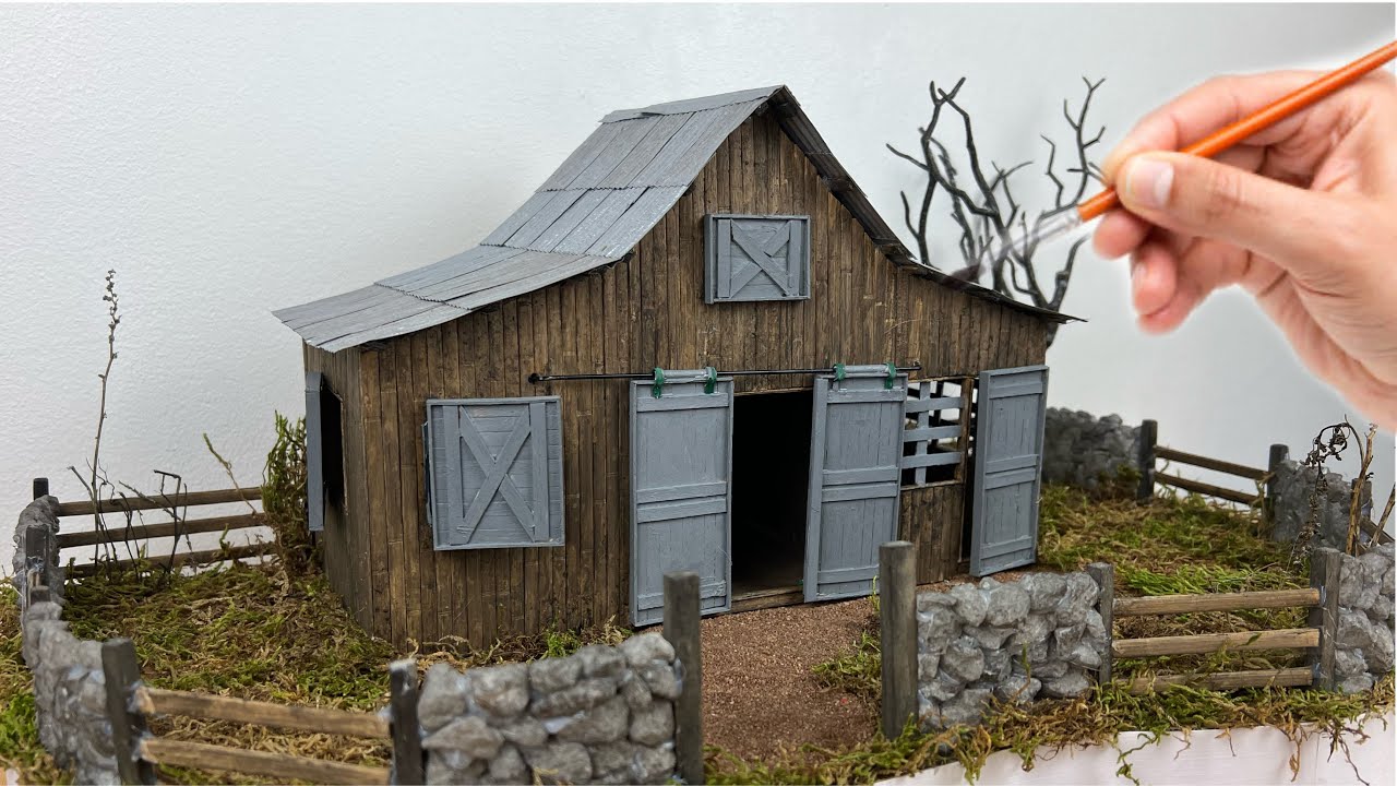 Diy Miniature Barn House || Diy Barn House using Cardboard