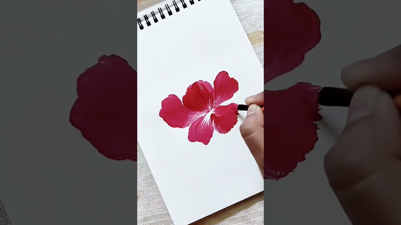 It's amazing flower painting in acrylic paint 🎨😍 #art #acrylicscenery #flowerpainting #painting 