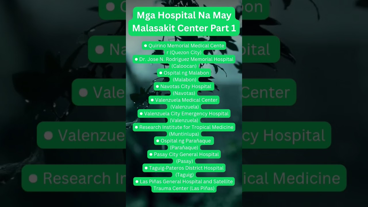 Mga Hospital Na May Malasakit Center Part 1 #malasakitcenter #malasakit #shorts