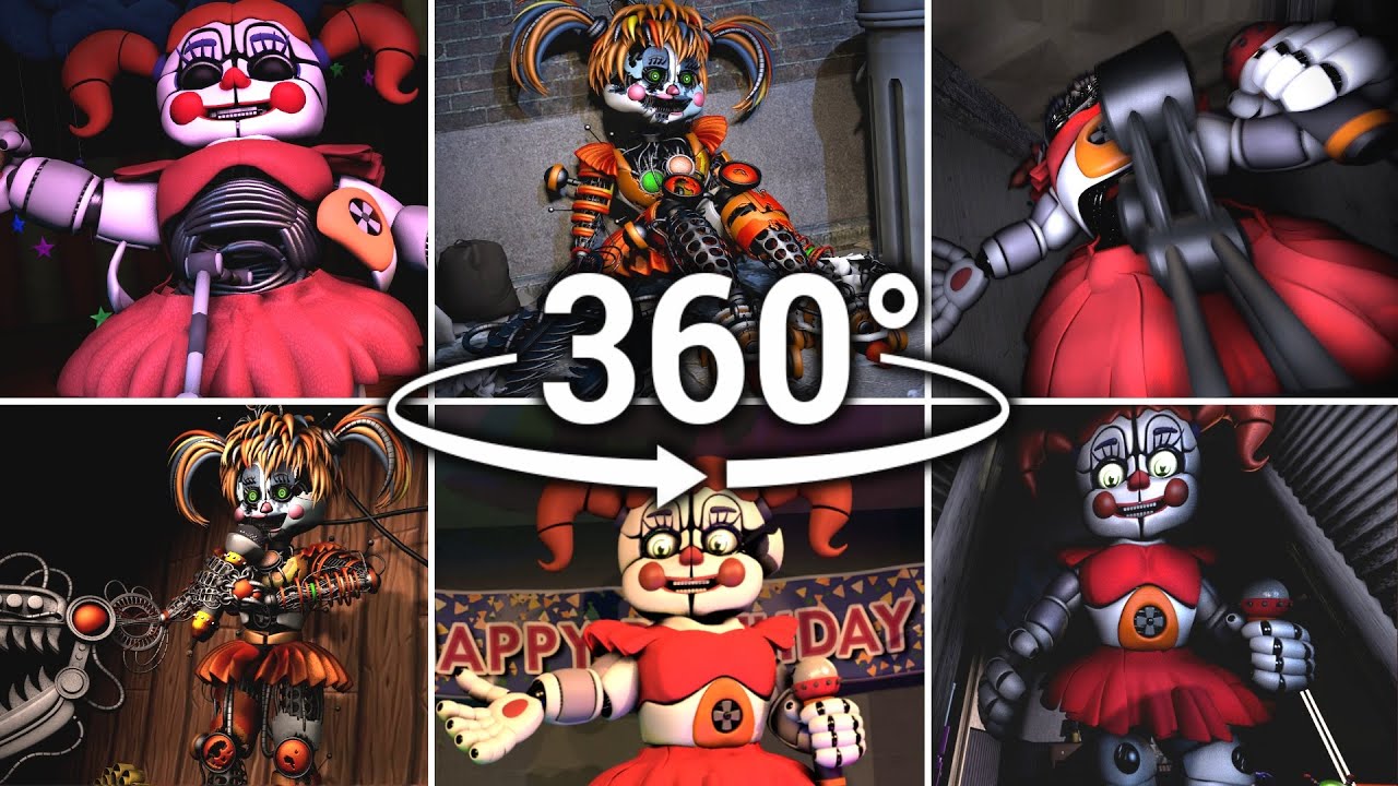 360° | Сборник Circus/Scrap Baby!! - Five Nights at Freddy's [SFM] (совместимо с VR)
