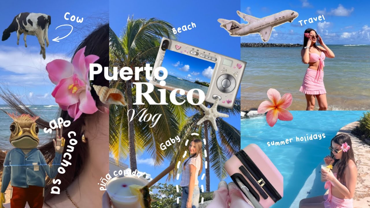 Puerto Rico Vlog Pt.1 ˖°𓇼🌊⋆🐚🫧 🫧beach,summer holidays,island,puertorrican girly,travel,hotel