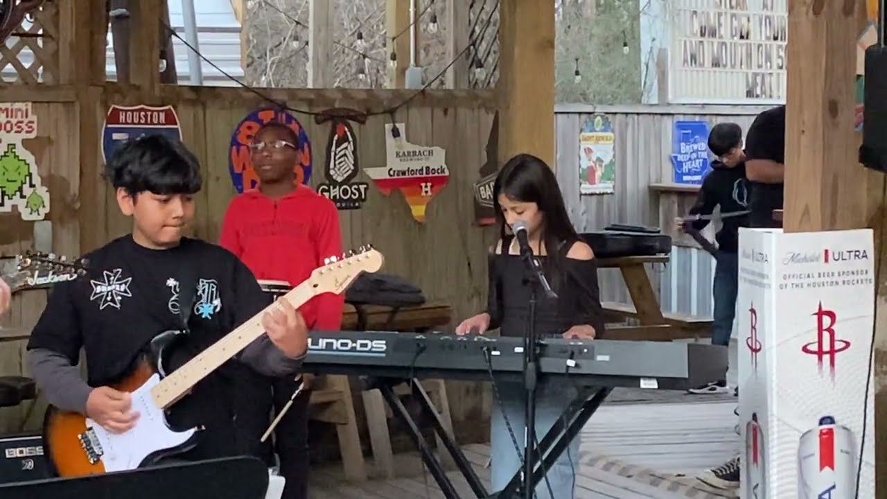 Performing with @schoolofrocksummercreek at the 1886 Humble Backyard 