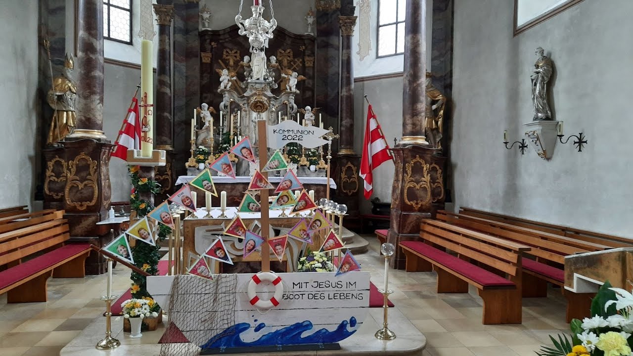 Weißer Sonntag, Feierliche Erstkommunion, 24.04.2022 10:30 Uhr, Pfarrkirche St. Justinus Alzenau