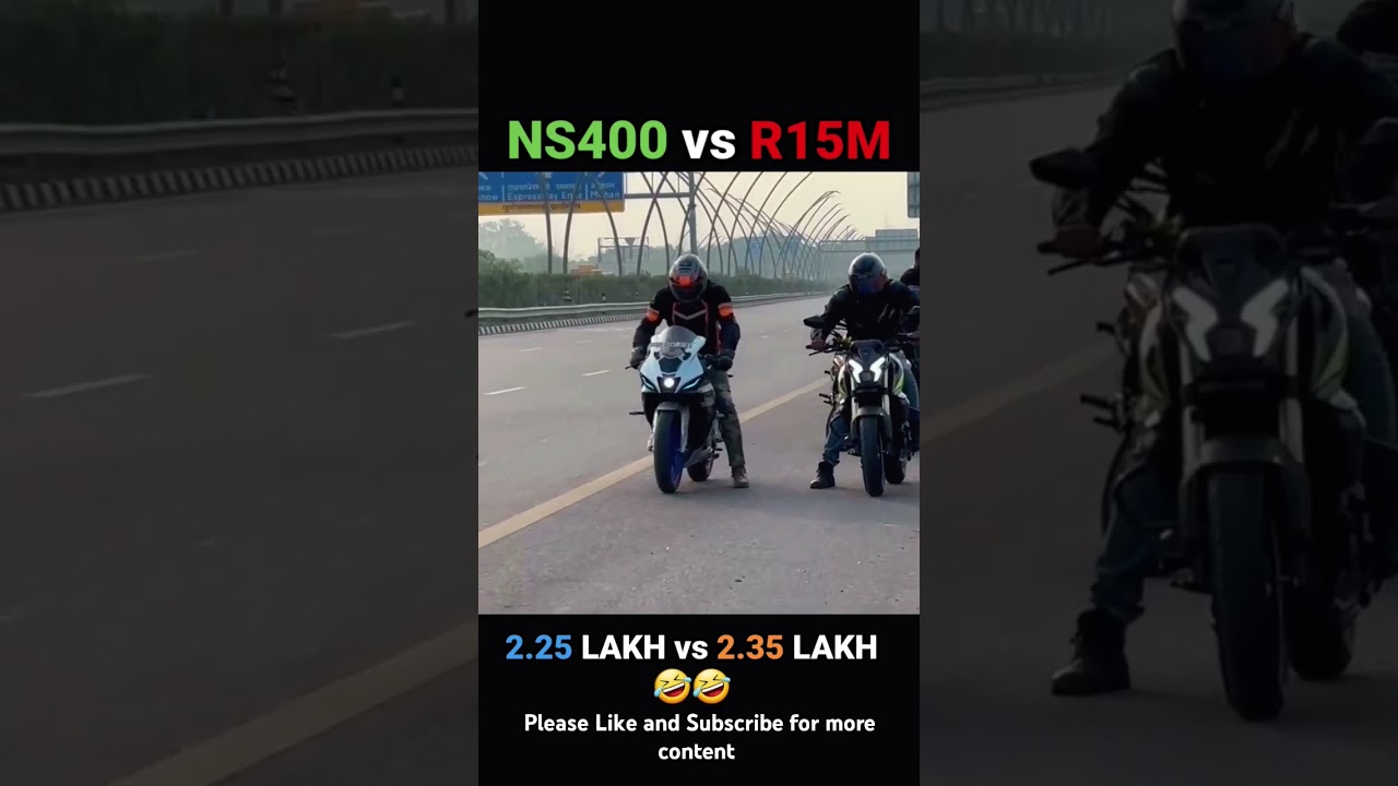 Drag Racing NS400 vs Yamaha R15M | Kaun Jeeta | #ns400 #yamahar15 #shorts
