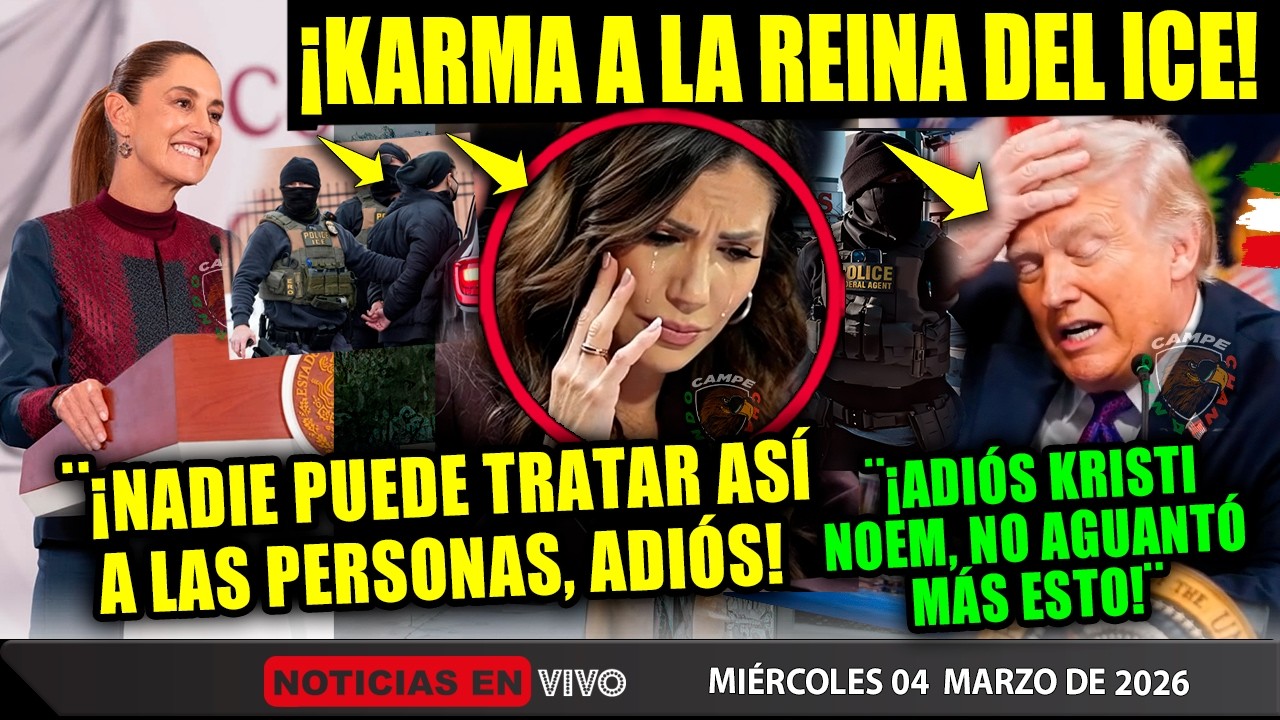 KARMA A TRUMP ¡ADIOS A LA REINA DEL ICE KRISTI NOEM! SHEINBAUM TRIUNFA ¡MÉXICO ESTA NOCHE!