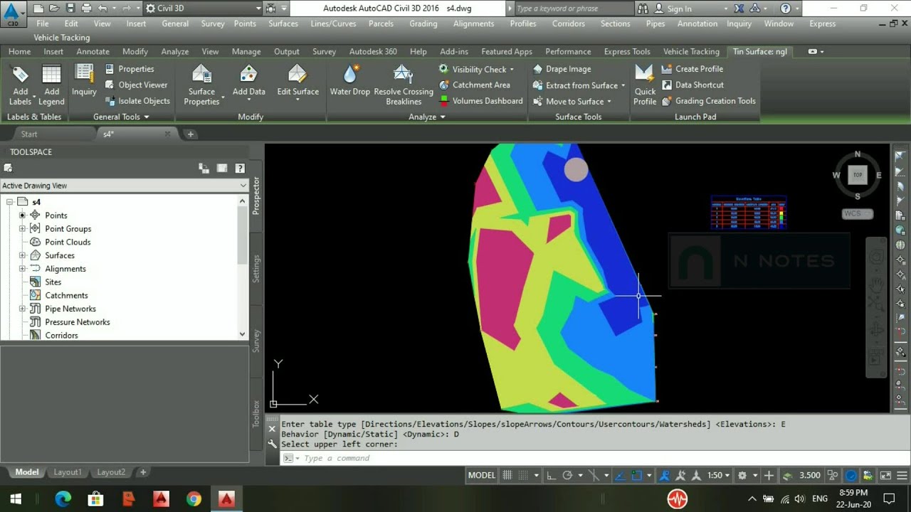 CIVIL 3D TUTORIAL,SURFACE ANALYSIS (ELEVATION)