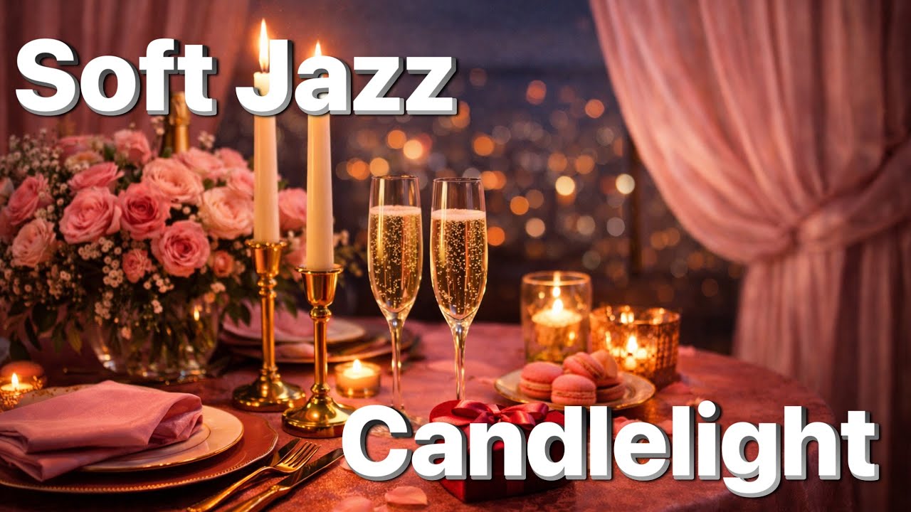 Romantic Valentine&rsquo;s Day Dinner Ambience with Soft Jazz Music | Luxury Candlelight Table 4K