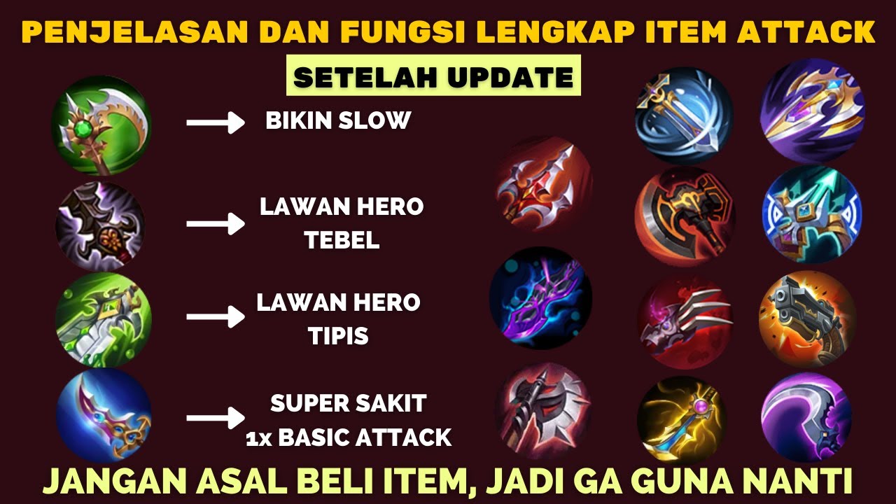 FUNGSI DAN PENJELASAN LENGKAP ITEM PHYSICAL ATTACK MOBILE LEGENDS TERBARU AGAR DAMAGE SUPER SAKIT