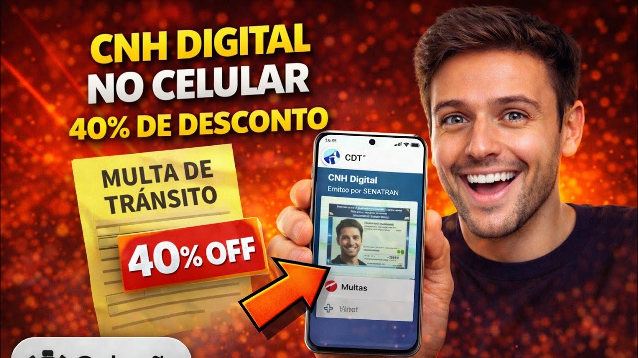CNH DIGITAL NO CELULAR: COMO TER 40% DE DESCONTO EM MULTAS PELO APP CDT (SENATRAN)