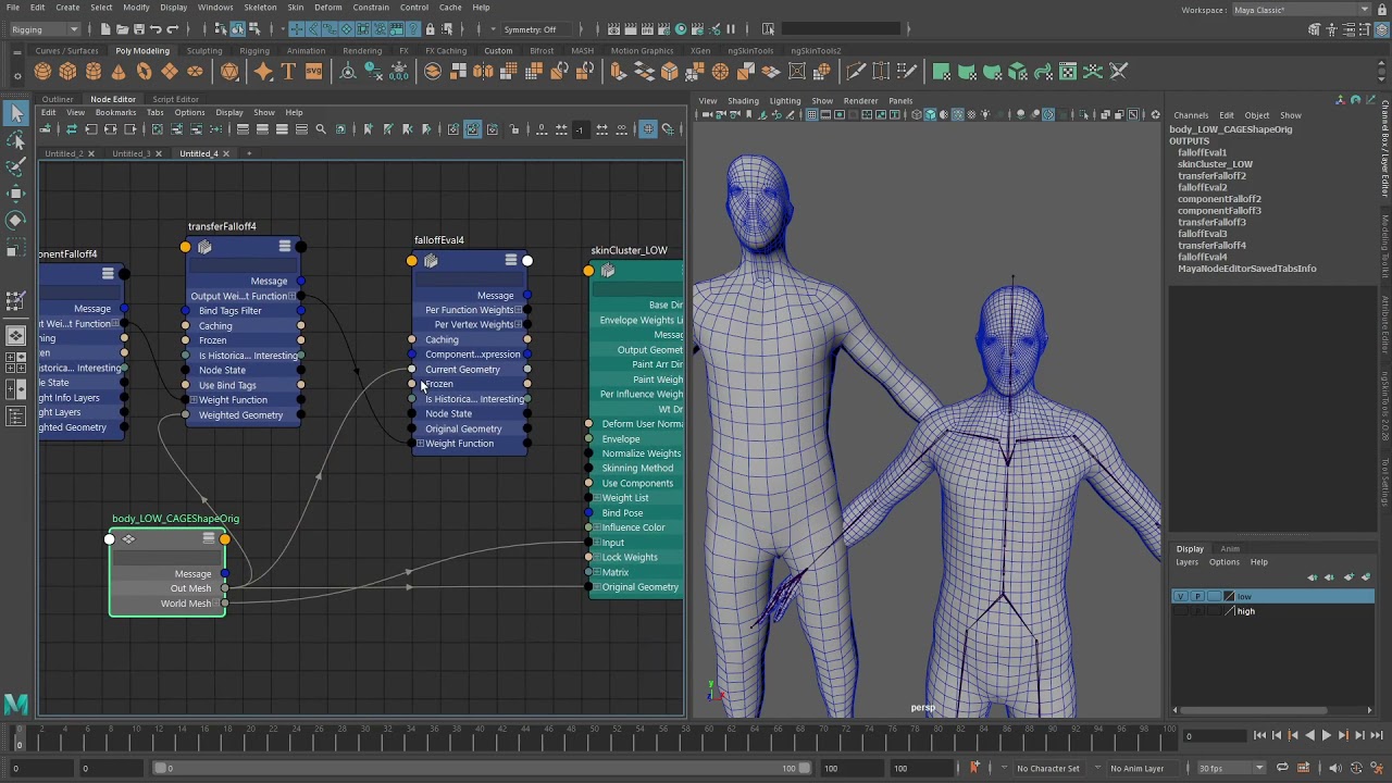 Maya 2022 Falloffs: SkinCluster Transfer Between Meshes