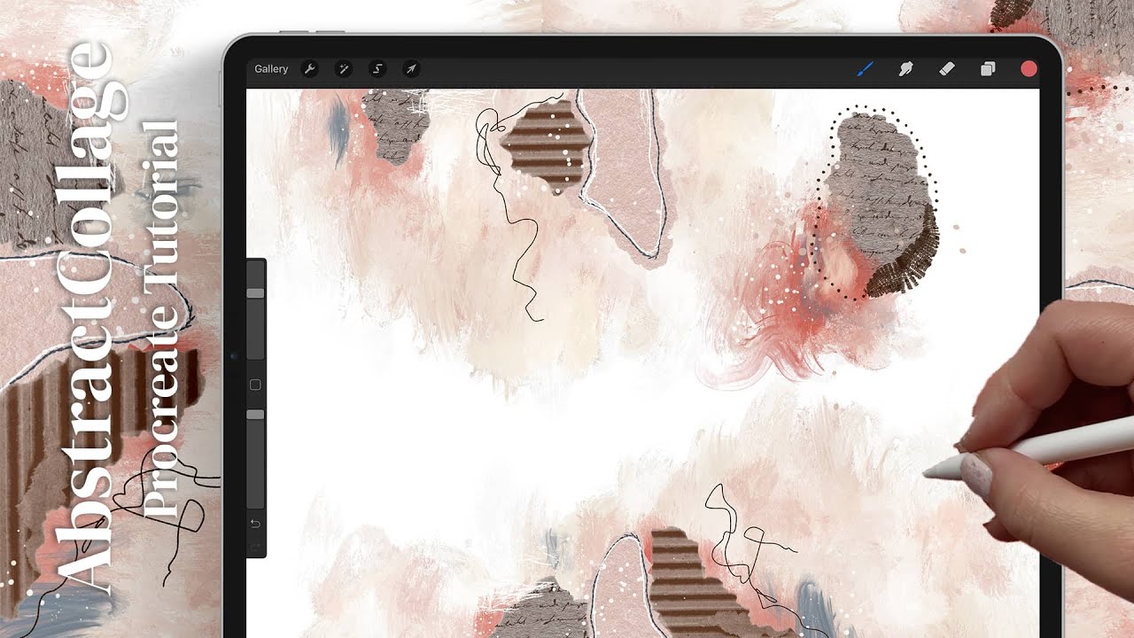 Neutral Colors Mixed Media Abstract Collage - Procreate Tutorial