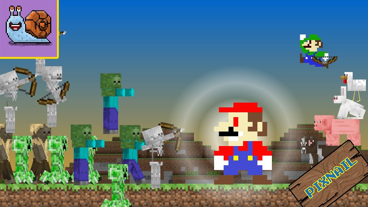 Pixnail: Super Mario vs Minercraf | Ep 01: Unleashing - Mario's New Superpower