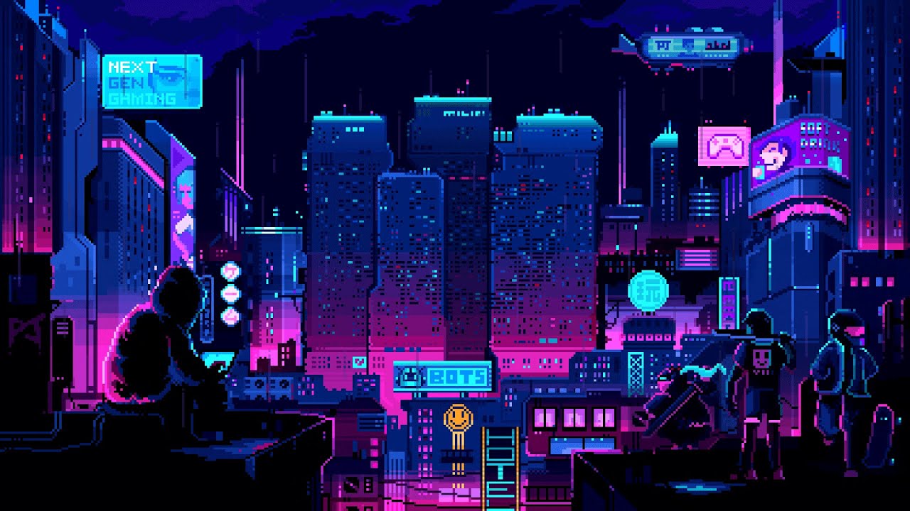 City Of Gamers- 5 In 1 Lofi Hip Hop / Lofi Jazz / Ambient / Vaporwave / Synthwave Mix (4 Hours)