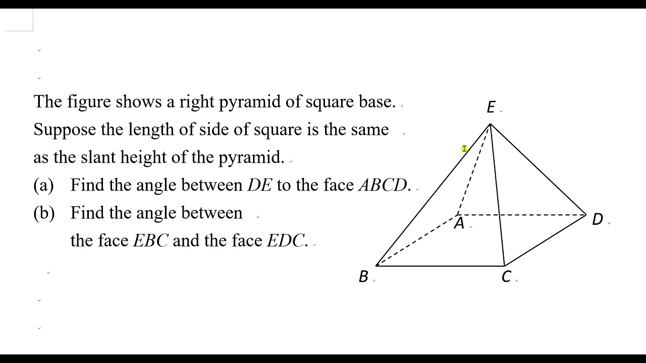right pyramid with square base and equialteral triangular lateral faces