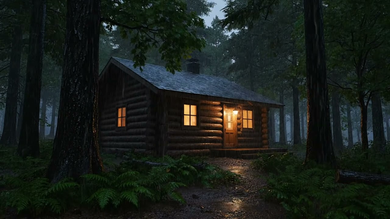 Best Rain Cabin at Forest Cabin | Sleeping with Rain Sound
