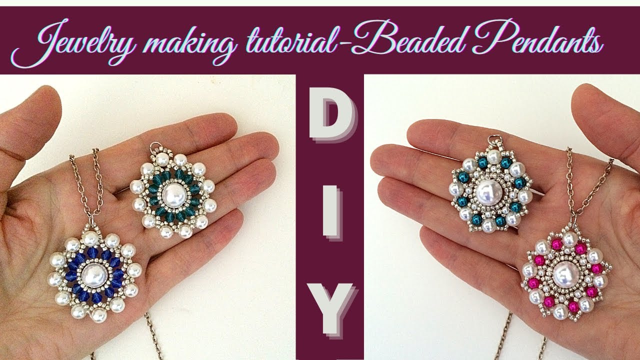 jewelry making tutorial. DIY beaded pendants. Beading tutorials