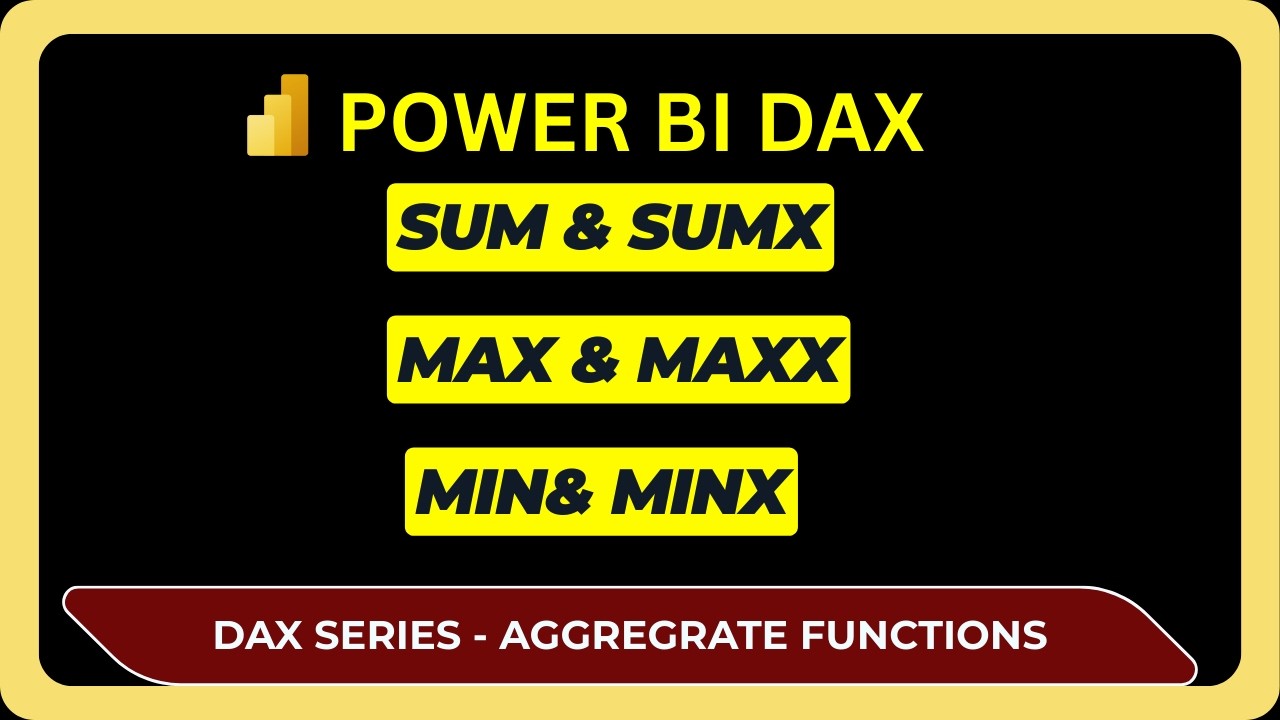 DAX Functions Tutorial | Aggregate DAX functions | SUMX, MINX, MAXX DAX functions
