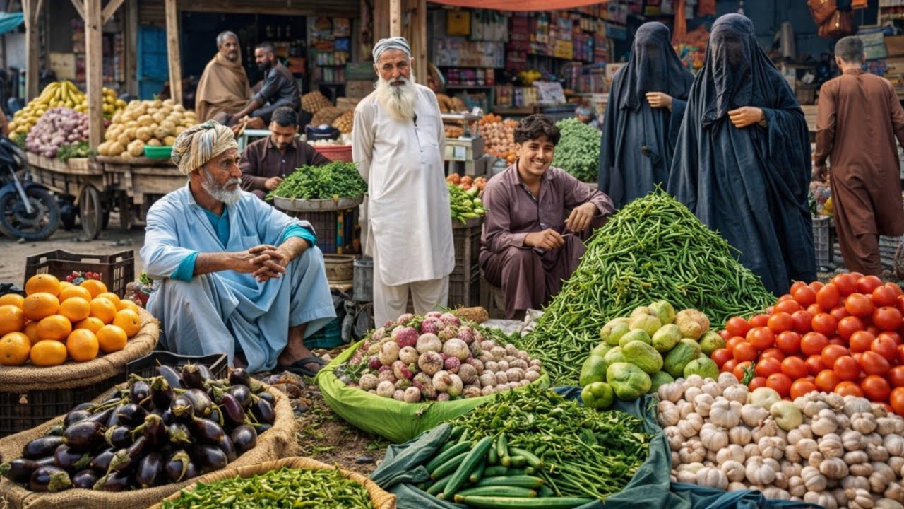 Colorful Vegetable Market in Jalalabad City | 4K