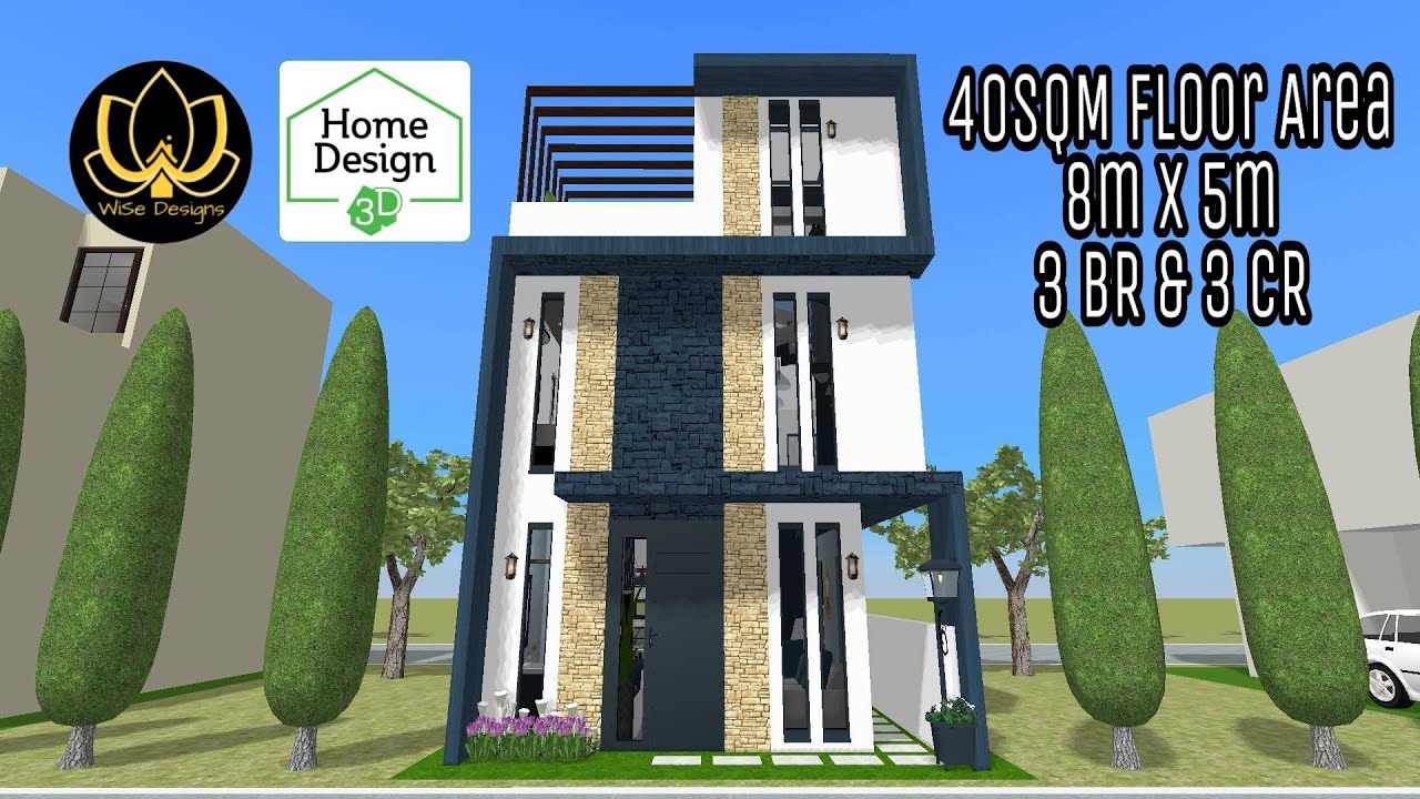 Home Design 3D - House Tour to Modern Filipino House | 40SQM FLOOR AREA | 3BR & 3CR with Roof Top