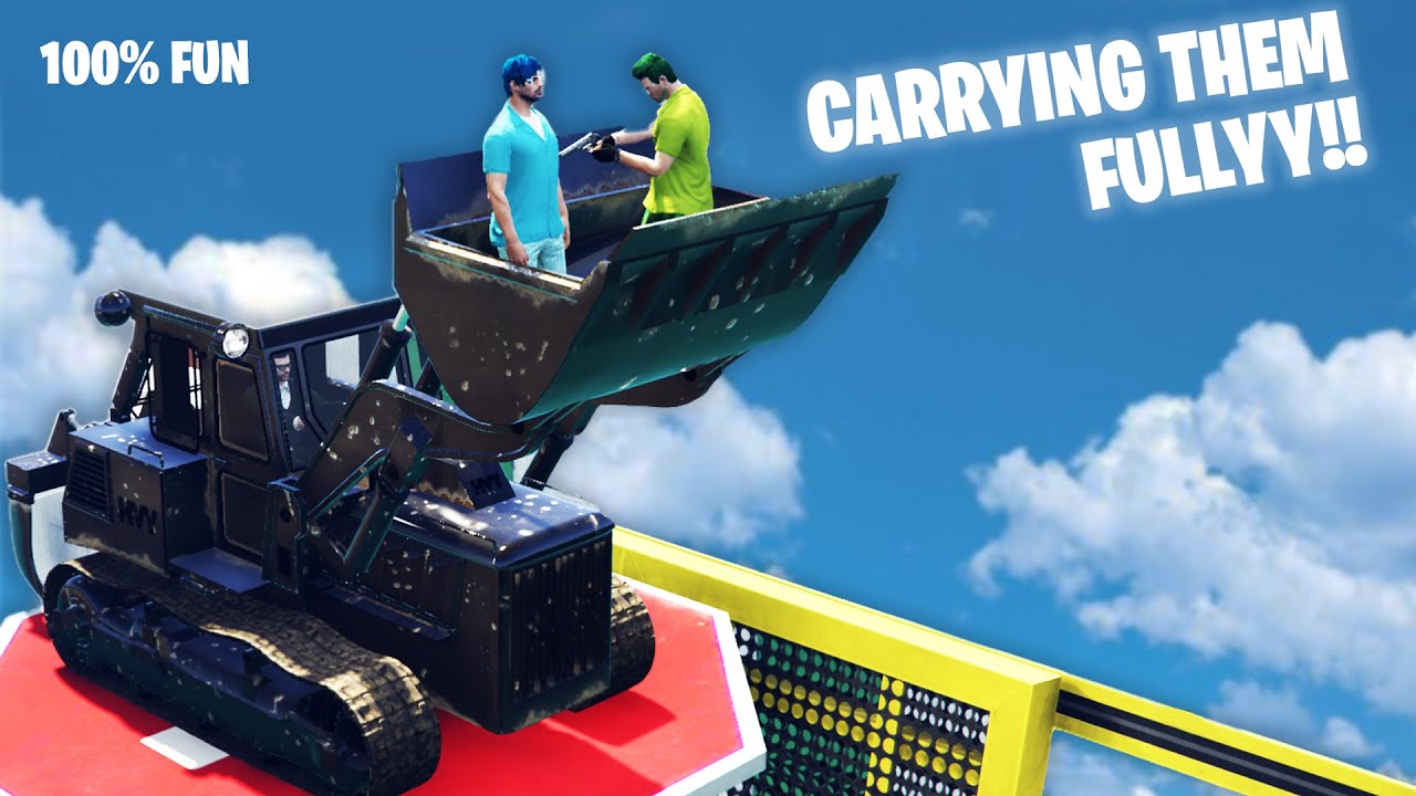 Carrying Them The Entire Race | GTA 5 Stunt Race | Fun Packed - Black Fox