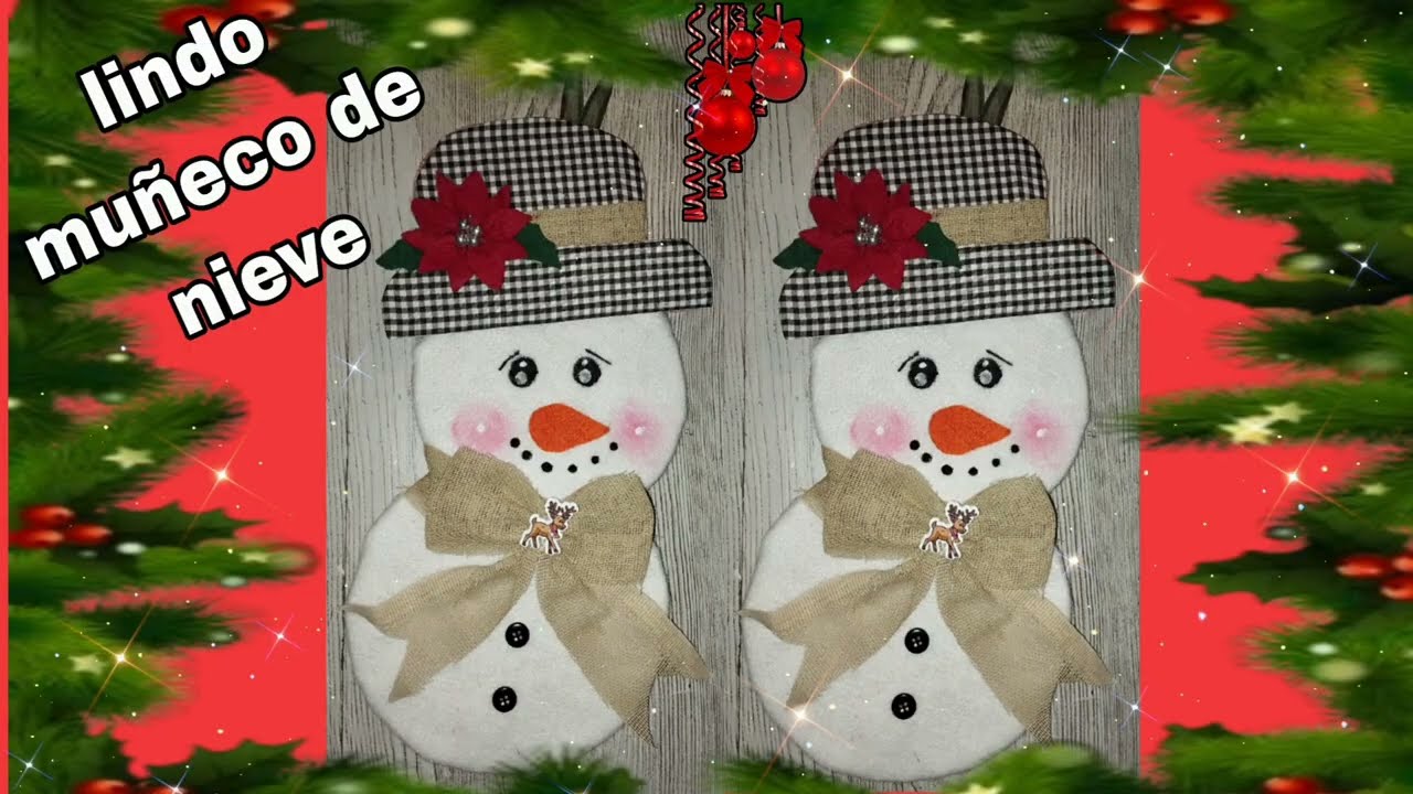 DIY Muñeco de nieve navideño con cartón y tela | Decoración navideña económica