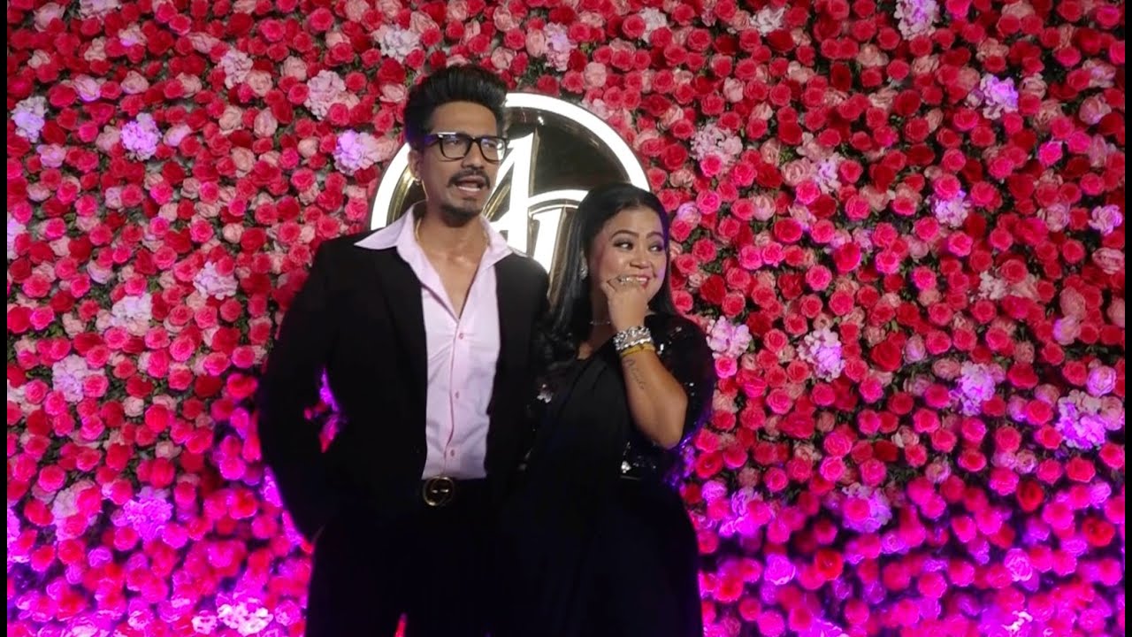 Bharti Singh Harsh Limbachiya funny moments at Arti Singh Deeoak Sangeet Red Carpet