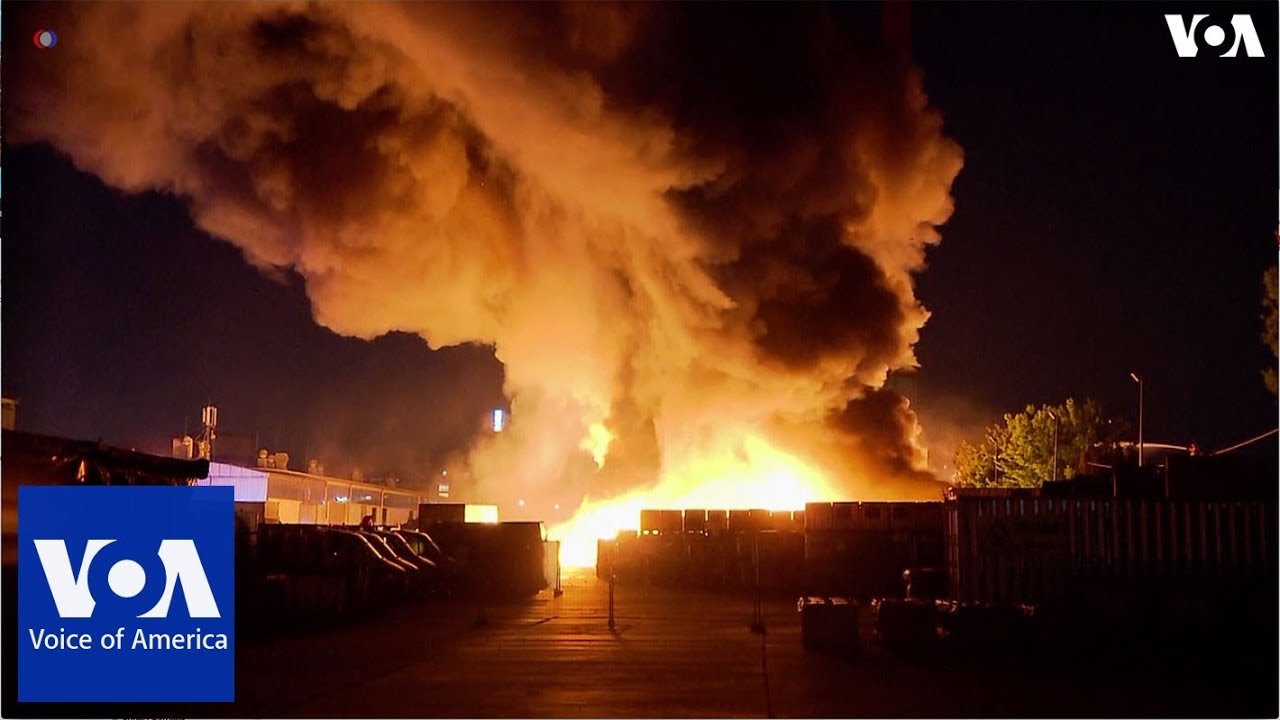 Huge fire at waste sorting plant in Warsaw