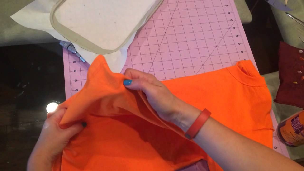 How to float a t-shirt for machine embroidery