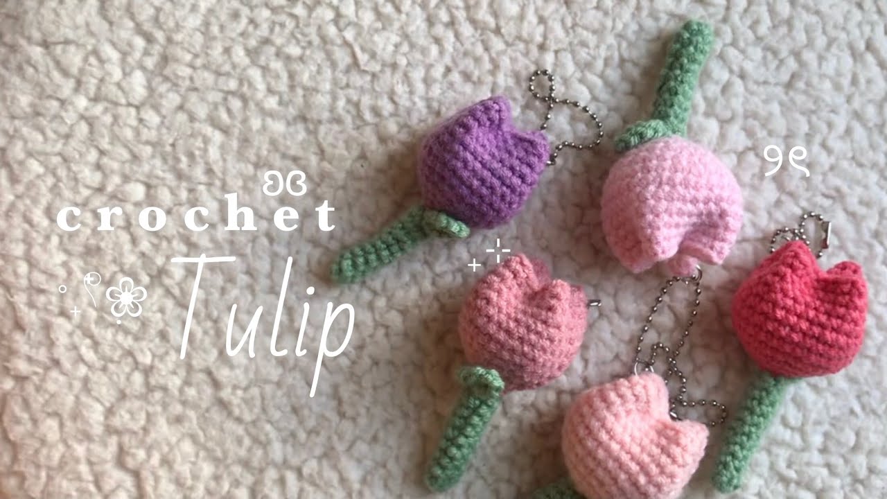 Crochet no sew tulip charm🌷 | beginner friendly