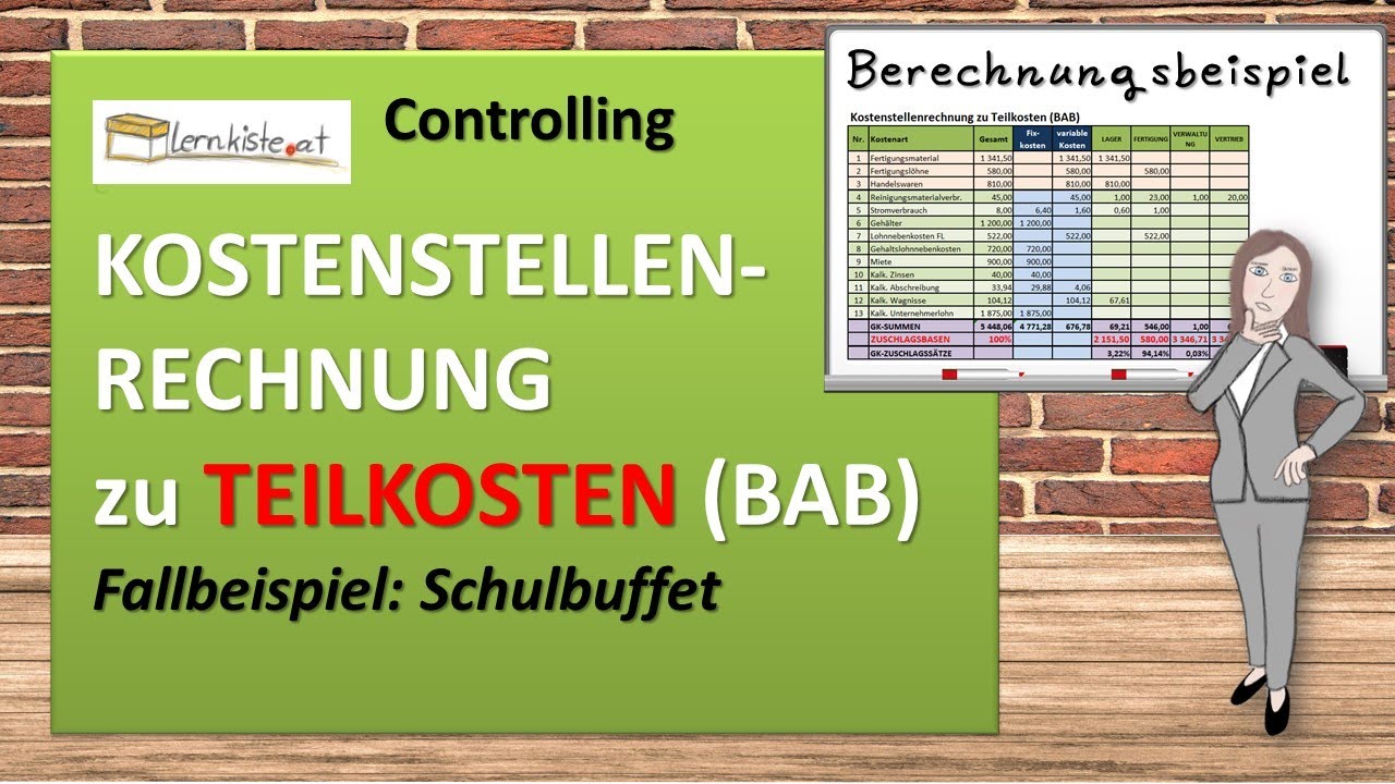 Kostenstellenrechnung (BAB) zu Teilkosten