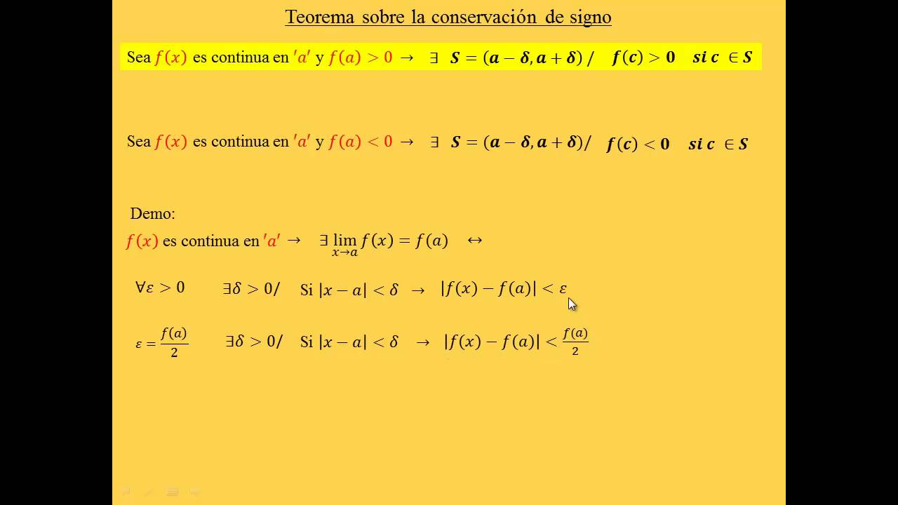 18 - Teorema de Conservacion de signo - CBC UBA