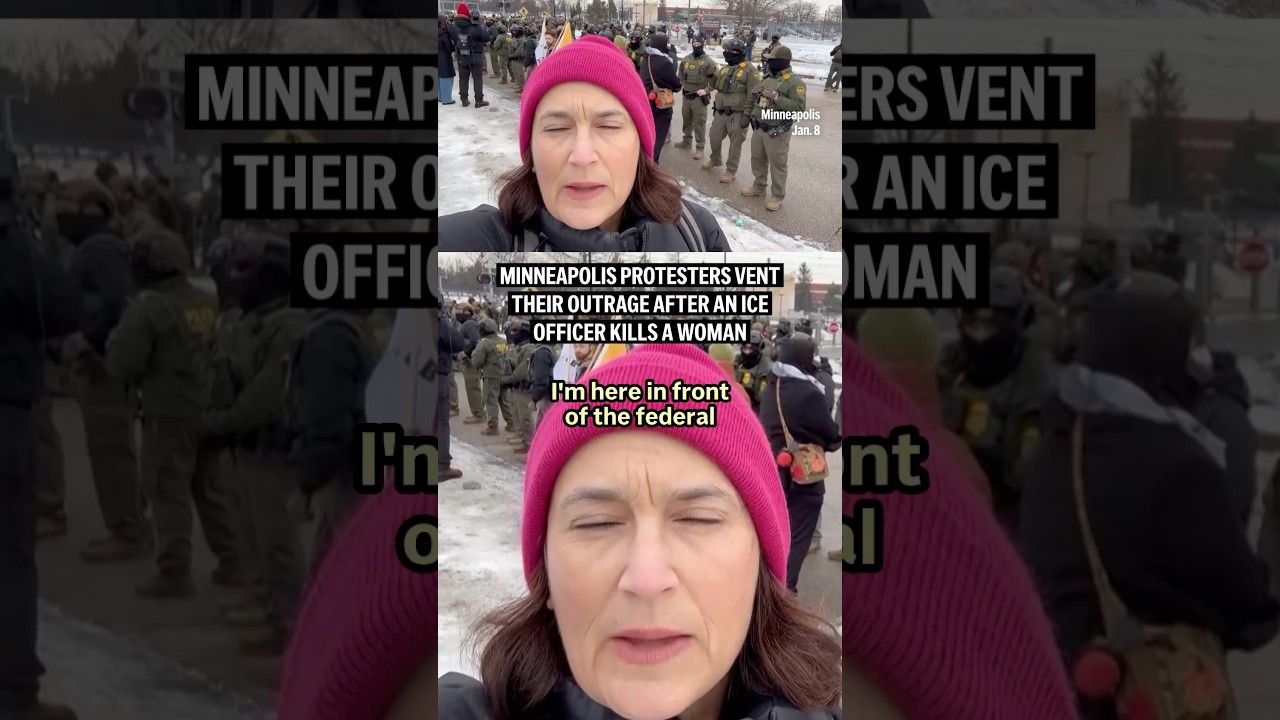 Minneapolis protesters vent their outrage after an ICE officer kills a woman