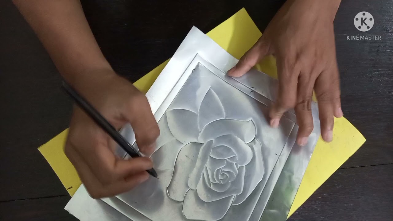 TUTORIAL UKIR LOGAM (PLATESER) MOTIF BUNGA MAWAR MENGGUNAKAN ALAT BOLPOIN