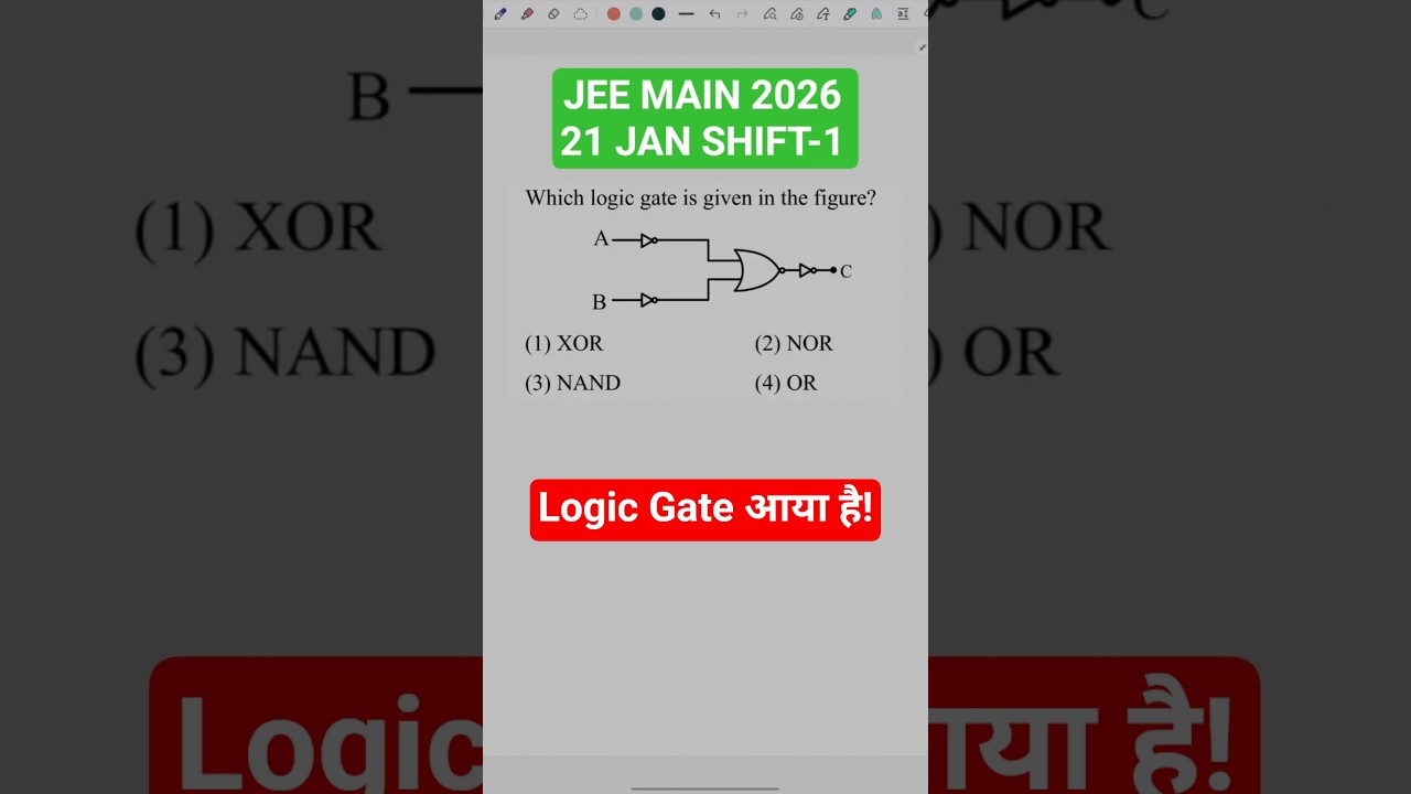 JEE Main 2026 Physics | 21 January Shift 1 | Logic Gate Questions Explained #jee #jeemains #physics