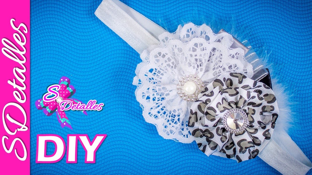 Como hacer Cintillos o Diademas: Diadema con Flores de Encaje y Cinta | Video# 16 | SDetalles | DIY