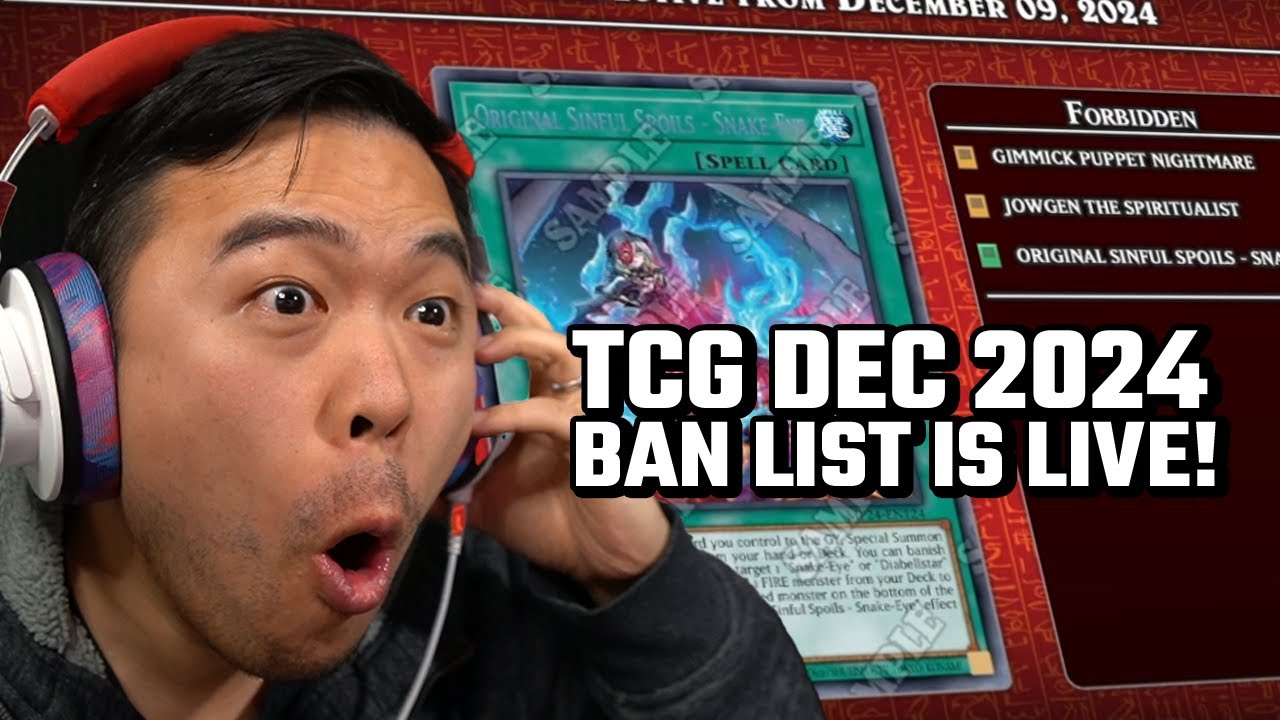 TCG BAN LIST REVEAL FOR 12/09/2024 BAN LIST - LIVE REVEAL REACTION