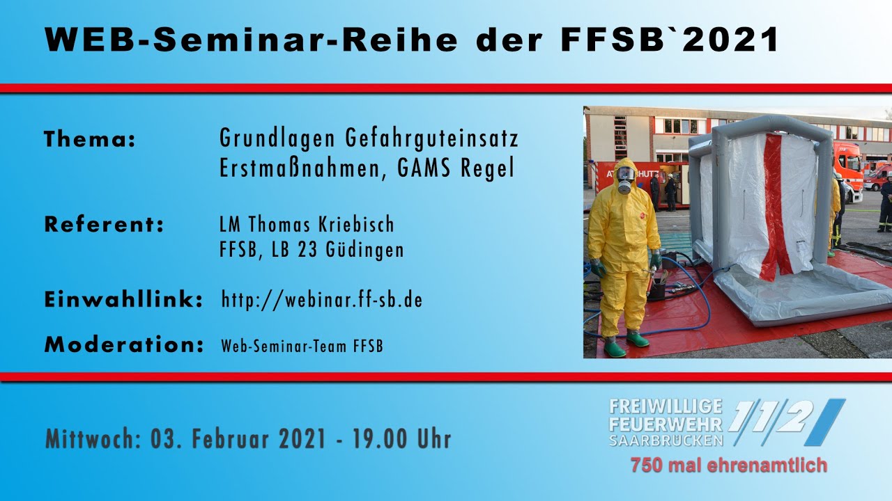 #5 Web-Seminar Reihe FFSB - GAMS Regel im Gefahrguteinsatz
