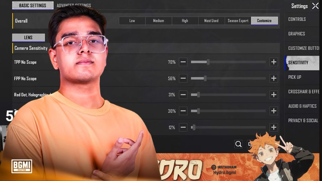 Best 4.4 Sensitivity BGMI 🔥 TAG HYDRO  Apex Gaming Controls + Test