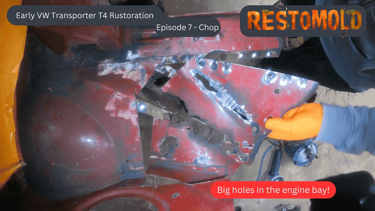 RestoMold Ep7 - VW Transporter T4 Restoration - Rusty engine bay repairs