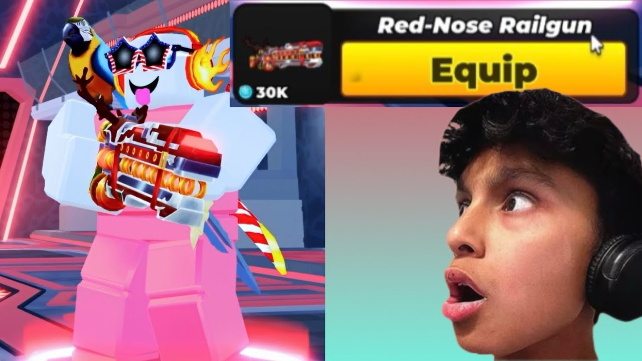 Showcasing The RED NOSE RAILGUN - Roblox Flag Wars