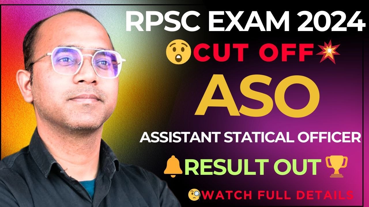 RPSC Assistant Statistical Officer Result 2024 Out! 🥳 | ASO Cut-off & Selected Candidates