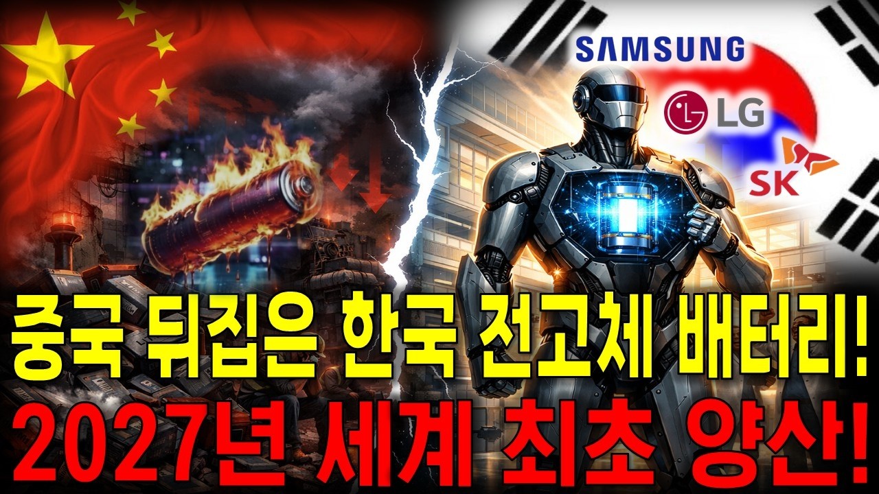 중국 배터리 몰락 시킨!! 한국 전고체 배터리! 삼성 LG SK '이 기업'에 목숨 걸었다! 2027년 세계최초 양산 시작! #배터리 #전고체배터리 #2차전지
