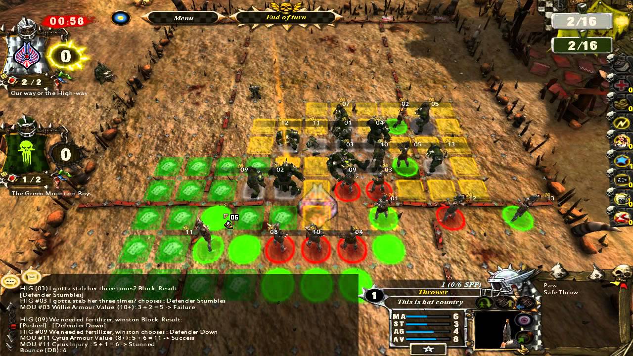 (G1)High Elf VS Orc First half Blood Bowl: CE