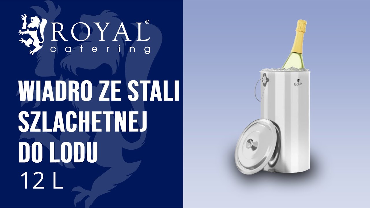 Wiadro ze stali szlachetnej do lodu Royal Catering RCEE-12L | Prezentacja produktu