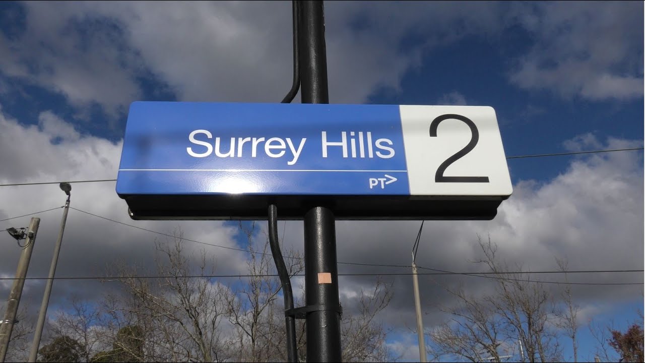 Trains at Surrey Hills Station + Union Rd level crossing removal update