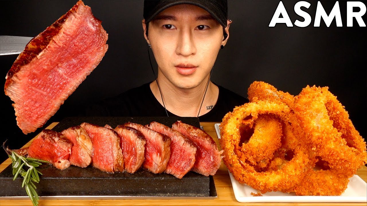 ASMR A5 JAPANESE WAGYU & ONION RINGS MUKBANG (No Talking) COOKING & EATING SOUNDS | Zach Choi ASMR
